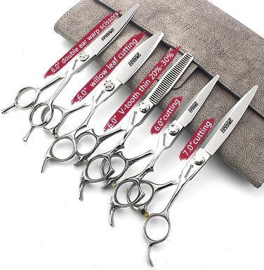 Професійний набір ножиць для стрижки волосся (5 шт.) - професійні ножиці для стрижки, ножиці для вирівнювання, ножиці для моделювання, для перукарів