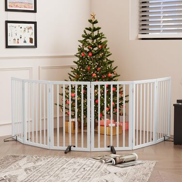 Гілка для собак з бамбука, перегородка для кімнати, 3 панелі, ширина 55 дюймів, білий колір