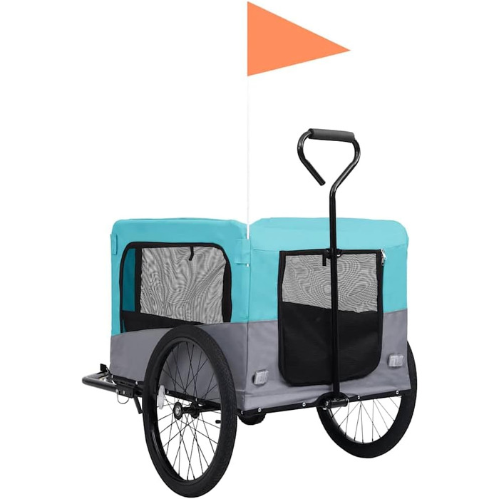 Причіп для собак на велосипеді 2в1 від vidaXL, блакитний