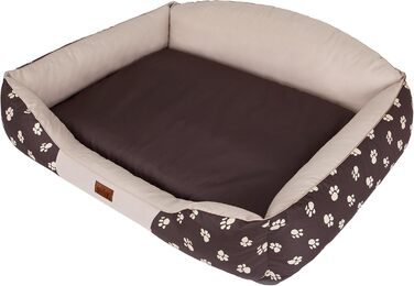 Ліжко для собак Hobbydog KRLCZK2, собаче ліжко-софа, кошик для собак, 84 x 65 см, Krone (Бежевий, XL, 1 шт.)