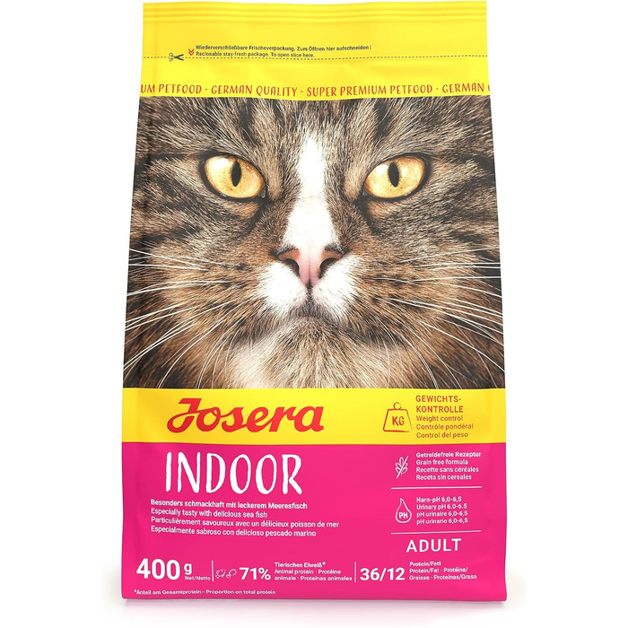 Сухий корм для дорослих котів JOSERA Indoor з птицею та рибою, 10 кг