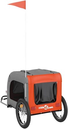 Причіп для велосипеда для собак Оранжевий та Сірий, Oxford-Gewebe та залізо, LH3839