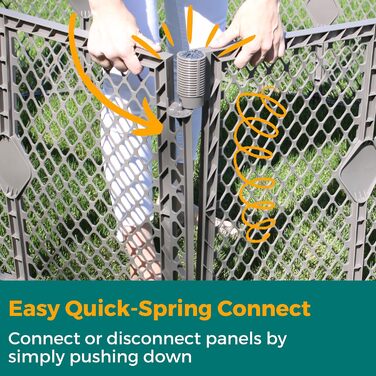 Laufstall для собак North States MYPET Petyard, 6 панелей, 66 см, складаний, для дому та вулиці, Feldstone Basic