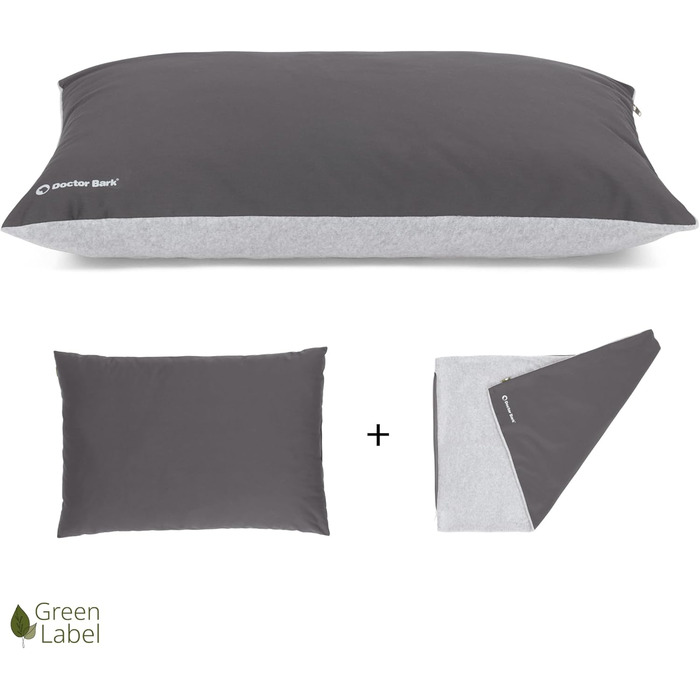 М'яке ліжко для собак великих порід Doctor Bark GreenLabel - ліжко-подушка, зелений колір, велике (L), знімний чохол, легко миється