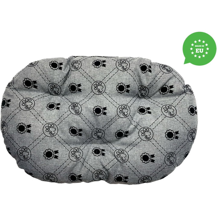 М'який лежак для собак та котів овальної форми, 50x34 см, світло-сірий колір. Лежанка для собак, котячий лежак, килимок для тварин, зручний для перевезення та відпочинку. Можливість прання.