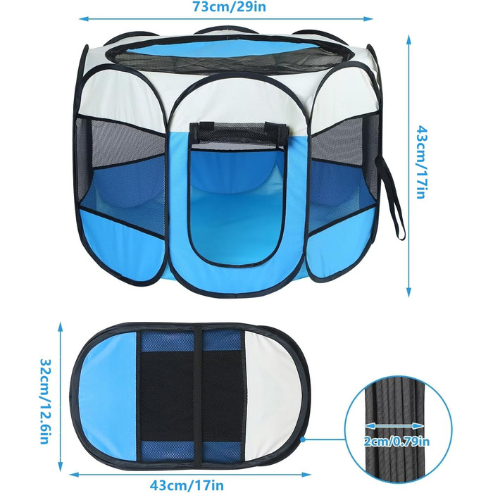 Кішка-бігове колесо Floving для домашніх тварин, складане, для використання в приміщенні та на вулиці, 8 прикрас, водонепроникне (M)