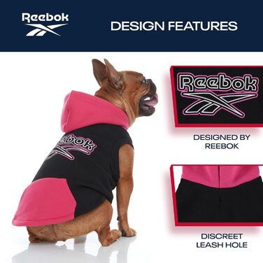 Reebok флісовий худі для собак з капюшоном, отвір для повідка, теплий зимовий светр для маленьких, середніх і великих порід, преміум якість, зручний, затишний
