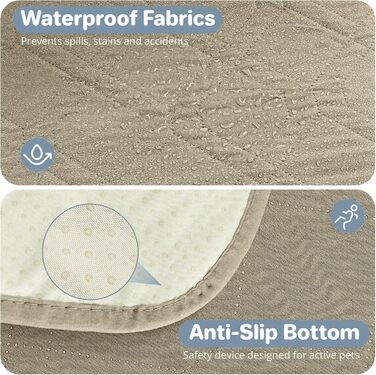 Водонепроникний килимок для собак, антиковзаюча підстилка для собак, захист дивану та ліжка, міцна підстилка для котів, захисний килимок, що можна прати, для дивану, ліжка, авто, у дорогу, хакі, 137x208 см