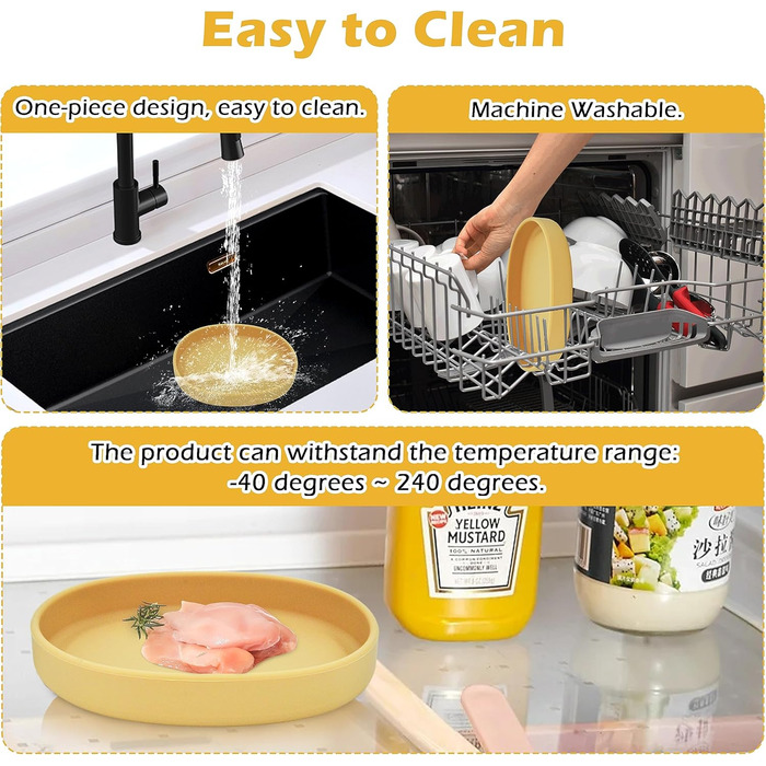 Набори мисок для котів та собак Bebeibon: силіконові, неслизькі, 330 мл, 2 шт. (жовті)