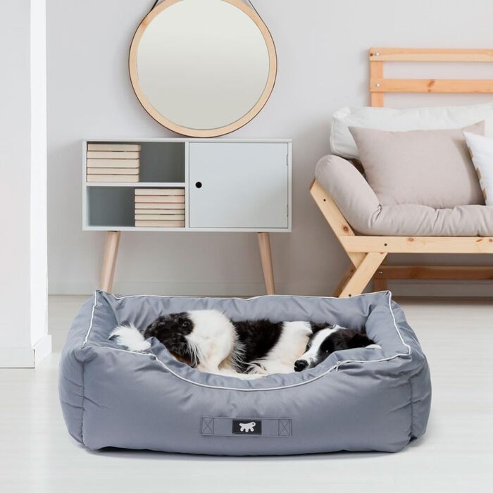 Ортопедичне ліжко для собак великих порід Ferplast: м'яка, водонепроникна лежанка з знімним чохлом, 110 x 70 x 8 см, сірий колір