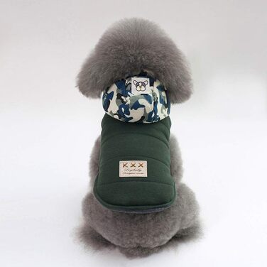 Теплий зимовий одяг для собак: куртка-худі для маленьких та середніх собак, камуфляжний колір, розмір S (обхват грудей 32 см)