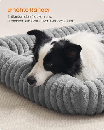 Feandrea Крізь для собак, великий ортопедичний лежак для собак, знімний лежак для собак, м'який лежак для собак, м'яка підстилка, 91 x 68 x 18 см, PGW312GD01 (XL (106 x 75 x 20 см), Taubengrau)