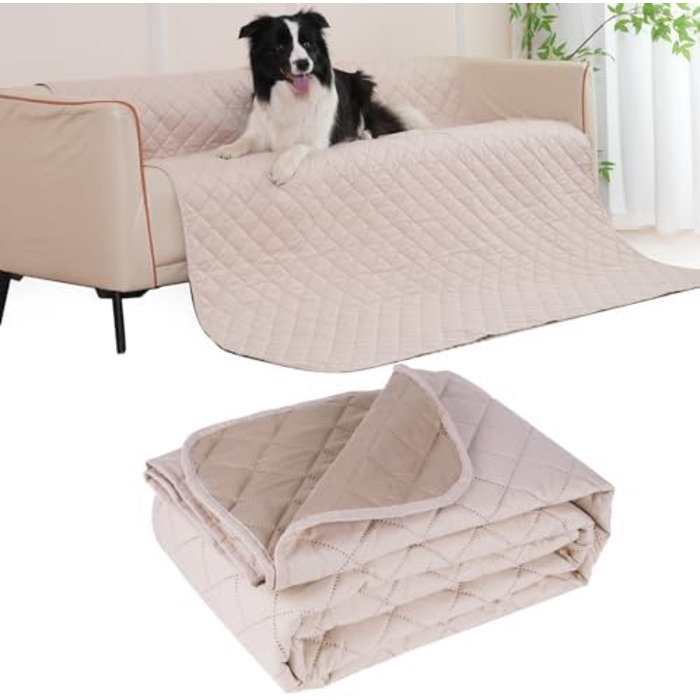 Водонепроникний килимок для собак на диван, ліжко та в авто - котячий килимок, захист дивану/ліжка від подряпин, двосторонній, миючий, ідеальний для великих/маленьких собак (Рожевий, 203x152 см)
