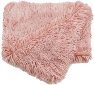 MISSMAO Лежанка для собак та котів, м'яка плюшева підстилка, миється, для великих, середніх та маленьких тварин, білий/рожевий (50x36 см)