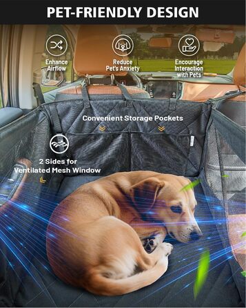 Захисний чохол на автокрісло для собак великих порід, жорстка підкладка, розширення заднього сидіння, водовідштовхуючий, антиковзний, для авто/SUV