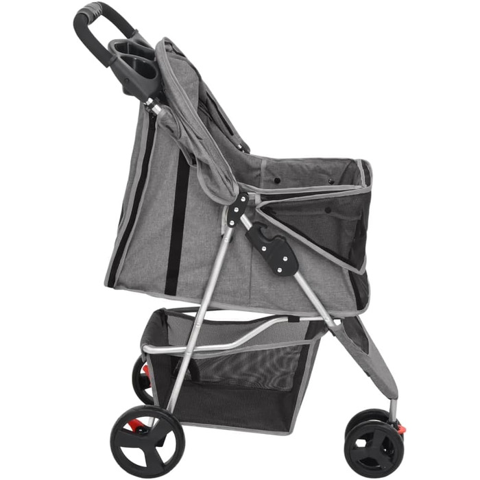 Складаний візок для собак vidaXL 80x46x98 см, сірий, оксфордська тканина