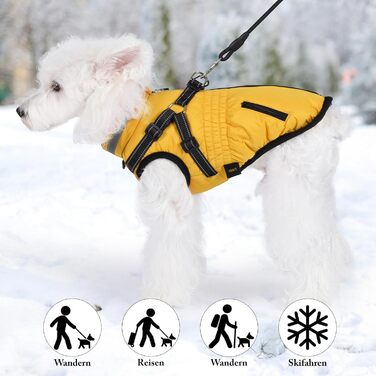 Зимовий теплий куртка для собак та котів, водонепроникний, зелений (XS, жовтий)