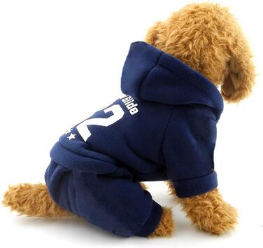 Захисний зимовий комбінезон для собак (L, блакитний) з флісовою підкладкою, теплий, для маленьких собак, бренду Ranphy