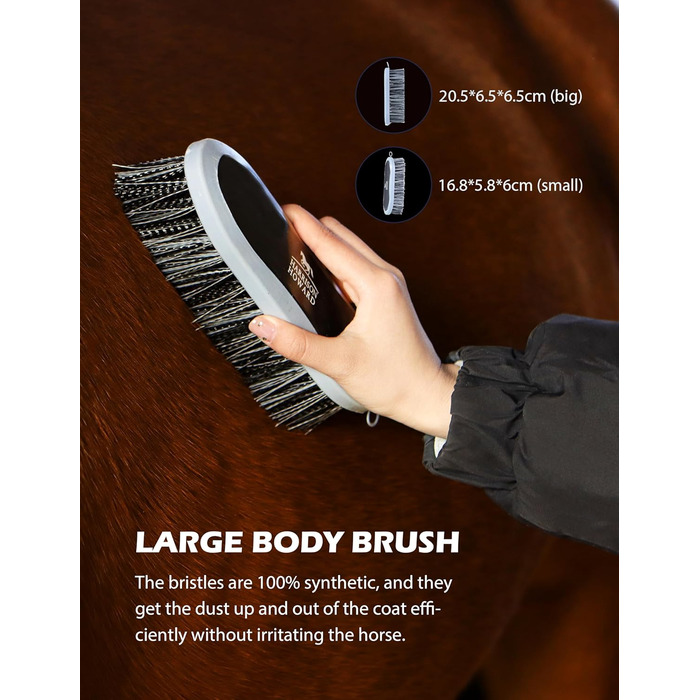 Набір для догляду за конем Harrison Howard, 9 предметів, блакитний (з сумкою)