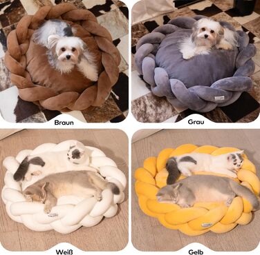 Катячий дім CheerPals 60см: зручна плетена лежанка для котів та маленьких собак, білий колір