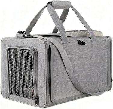 Транспортна переноска для собак та котів | Переноска для тварин | Сіра переноска для вигулу та подорожей