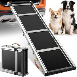 Рампа для собак у автомобіль, автоматичне складання, 170 см, чорна. Рампа для собак, вантажівок та SUV. Максимальне навантаження: 150 кг. Антиковзаюча поверхня.