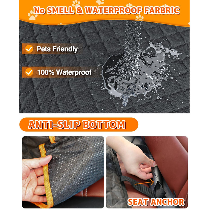Подовжувач для собачого автокрісла, чохол на сидіння для собак з жорстким дном, собача гамак, захисний килимок для заднього сидіння авто, сумісний з F150, RAM1500, Silverado, GMC, Tundra