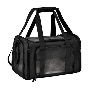 Транспортна переноска для собак та котів, складана переноска для тварин | Чорна переноска для собак та котів, для подорожей та авто