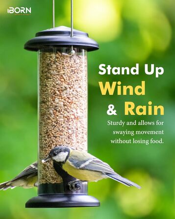 iBorn годівниця для птахів на підвіску, 2 шт. Зелена, металева, стійка до іржі, 8 дюймів