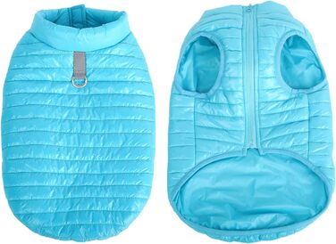 Зимовий теплий водонепроникний теплий зимовий одяг для собак з кільцем D, суперлегкий, для маленьких собак, кошенят, цуценят (XS, XL, блакитний)