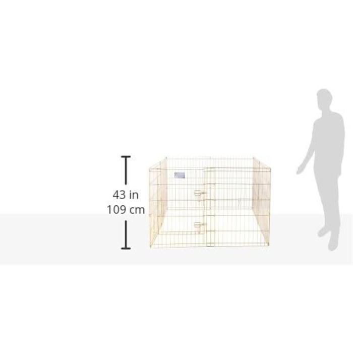 Клітка для собак Midwest Homes for Pets 542-30, металева, розкладна, з дверцятами, 157x157x76 см, золотисто-цинкована