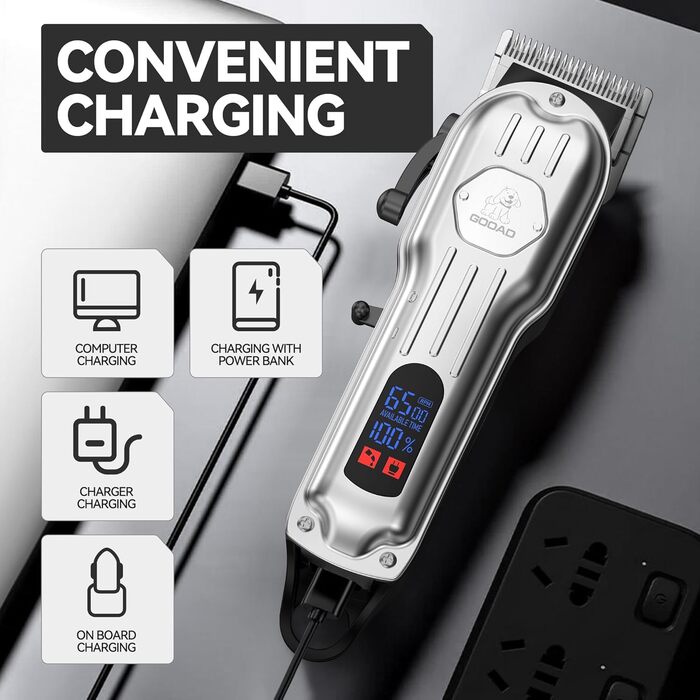 Професійний набір для догляду за собаками: триммер для подушечок лап, бездротовий шерстеріз для густого хутра, тихий нашийник-шлифувальник, машинка для стрижки собак, котів та інших домашніх тварин (сріблястий)