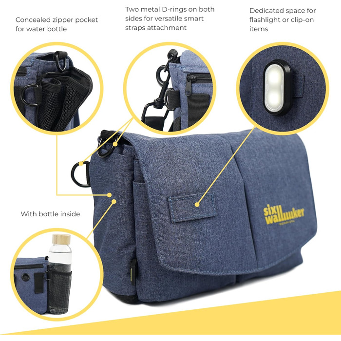 Leckerlibeutel для собак Arrivly SixWalker з магнітною застібкою: практичний фідер для дресирування, універсальна сумка для ласощів з винімною кишеню (Блакитний)