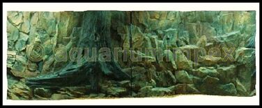 3D фон для акваріума 150x50 см, скеля з коренем, 2 частини