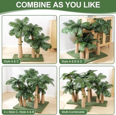 Котячий кіготь Furlogy: кіготь-стовпчик 92 см з м'ячами та мотузкою, для дому, стильна модель A