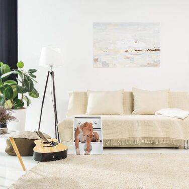 Сходи для собак і котів Relaxdays, 3 сходинки, 52,5x42x60 см, килимове покриття, для ліжка та дивану, біло-чорні
