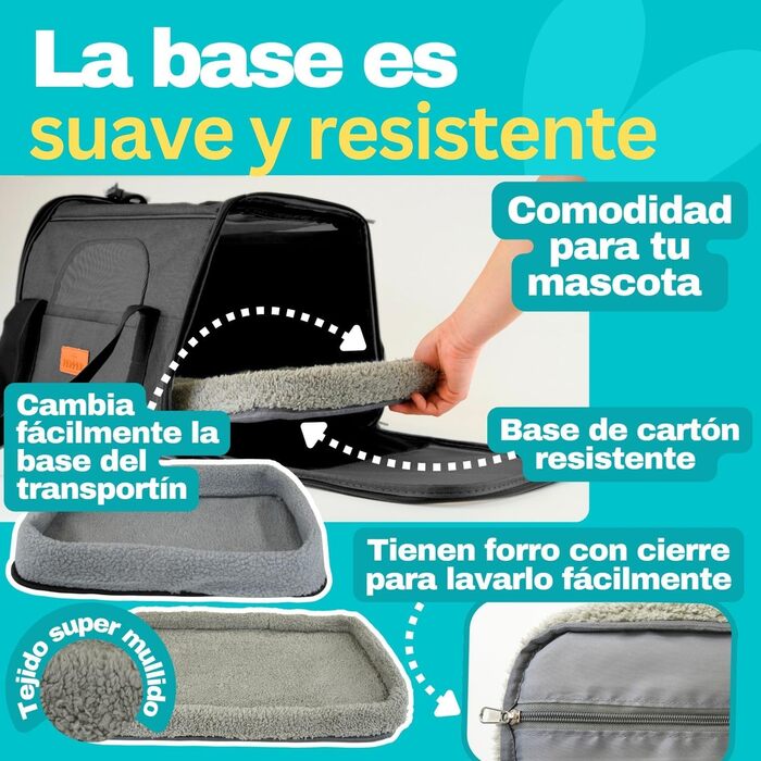 Транспортна переноска для собак та котів PEPPER, 46x35x31 см, з поїльником, подушкою та мискою для води | Переноска для тварин з вентиляцією 360° | Чорна переноска для кота та собаки