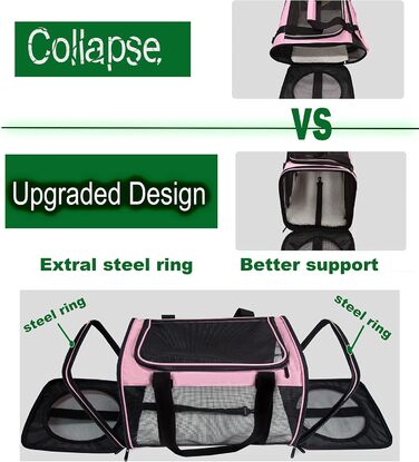 Транспортна переноска для котів та собак середніх розмірів, складна, M, Magenta