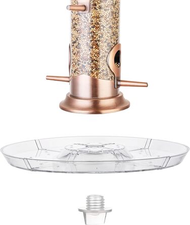 Годівниця для птахів iBorn з 6 місцями для посадки, алюмінієва, 38 см (з підносом 35 см)