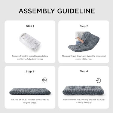 Крісло-лежанка для собак середніх порід BEDSURE - 71x50x7 см, сіре, миюче, з антиковзаючою основою