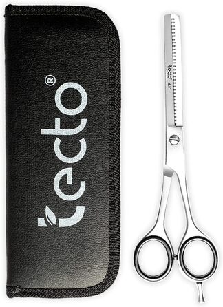 Професійна ножиця для догляду за волоссям, ножиці для стрижки, леза гострого бритви, загальна довжина 16,5 см, з шкіряним чохлом