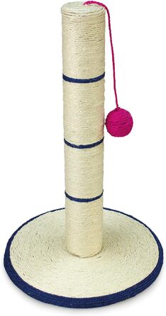 Кігтеточка для котів ARQUIVET з м'ячиком - біло-золота, 30x30x46 см, іграшка для котів (бежево-блакитна)