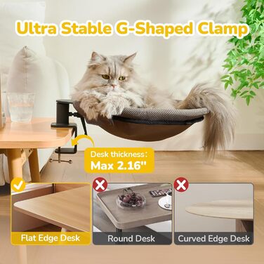 Кішка-гамак CATISM: крутиться на 360°, зручне ліжко-кошик для котів, сірий, 36x38 см, до 20 кг