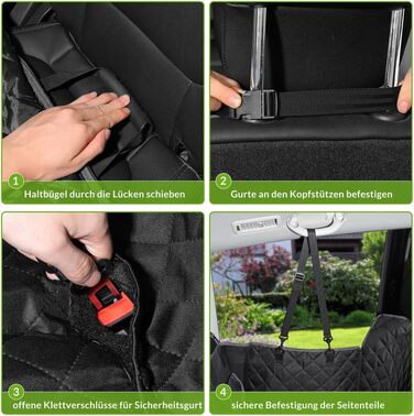 Захист для заднього сидіння автомобіля для собак Kingsleeve® - водовідштовхувальний, стійкий до подряпин, універсальний, з віконцем та фіксацією ременем безпеки