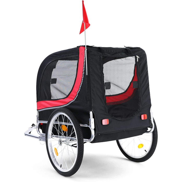 Причіп для велосипеда для собак, складний, червоно-чорний, до 40 кг