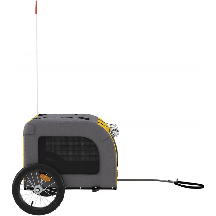 Фарм-причіп для собак Gecheer, чорний, з оксфордської тканини, 125x64x66 см, жовтий