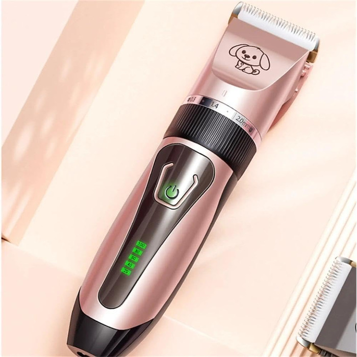 Машинка для стрижки собак Bjaf Dog Clipper Pro - тиха, бездротова, 4 насадки, для котів та собак, сіра