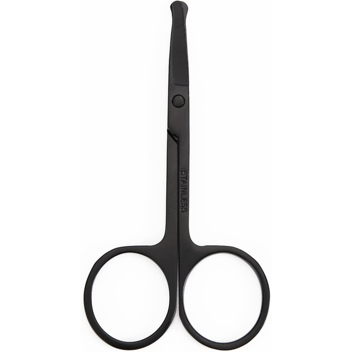Ножиці для грумінгу собак та котів EWANTO: безпечні, з заокругленими кінцями, з нержавіючої сталі. Ідеально для догляду за обличчям та лапами. Чорний колір.