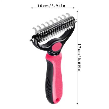 Щітка для видалення ковтунів для котів та собак, двостороння, для догляду за шерстю, для линяння, сталевий гребінь