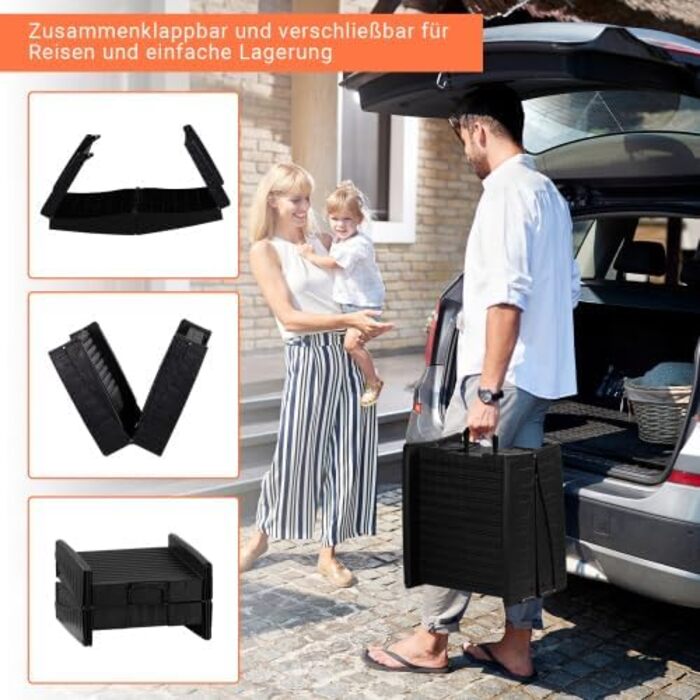Сходинка для собак LEADZM, складана, до 50 кг, для багажника авто, 150x40 см, чорна